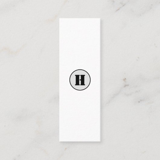 EINFACHE MINIMAL MODERNE MONOGRAM ELEGANT STIL CHI MINI VISITENKARTE (Vorderseite)