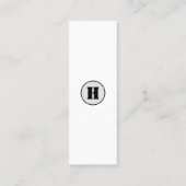 EINFACHE MINIMAL MODERNE MONOGRAM ELEGANT STIL CHI MINI VISITENKARTE (Rückseite)