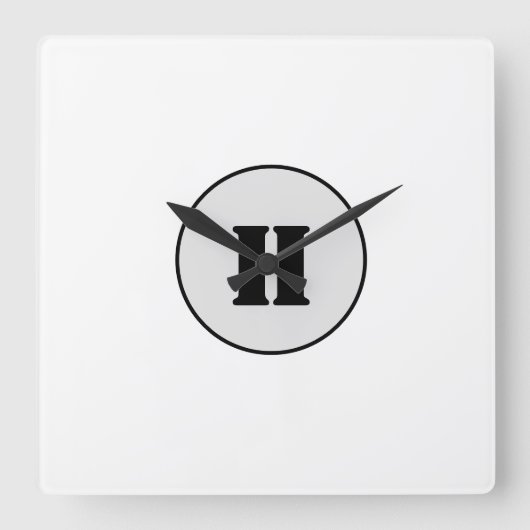 EINFACHE MINIMAL MODERNE MONOGRAM ELEGANT STIL CHI QUADRATISCHE WANDUHR (Vorderseite)