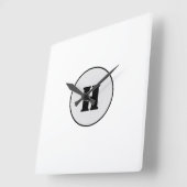 EINFACHE MINIMAL MODERNE MONOGRAM ELEGANT STIL CHI QUADRATISCHE WANDUHR (Winkel)