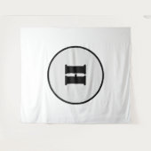 EINFACHE MINIMAL MODERNE MONOGRAM ELEGANT STIL CHI WANDTEPPICH (Vorderseite (Horizontal))
