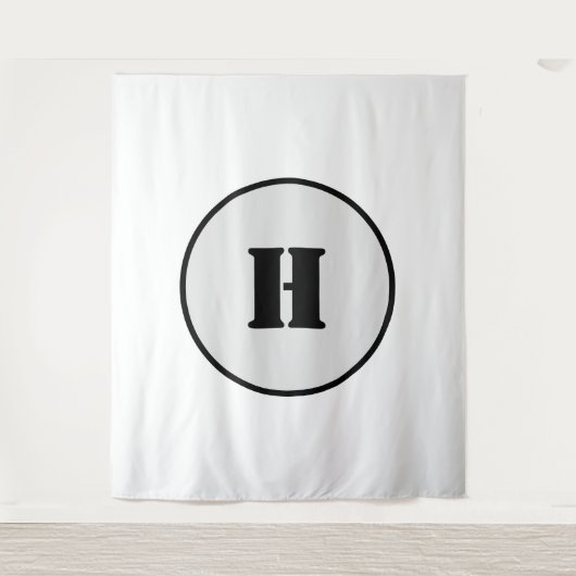 EINFACHE MINIMAL MODERNE MONOGRAM ELEGANT STIL CHI WANDTEPPICH (Vorderseite)