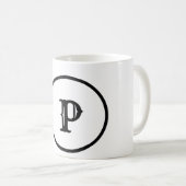 EINFACHE MINIMAL MODERNE MONOGRAM ELEGANTE STILTAS KAFFEETASSE (VorderseiteRechts)