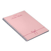 Einfache Minimal Moderne rosa Bow Trendy Notizblock (Rechte Seite)