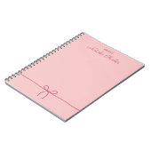 Einfache Minimal Moderne rosa Bow Trendy Notizblock (Linke Seite)