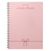 Einfache Minimal Moderne rosa Bow Trendy Notizblock (Vorderseite)