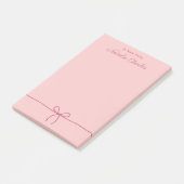 Einfache Minimal Moderne rosa Bow Trendy Post-it Klebezettel (angewinkelt)