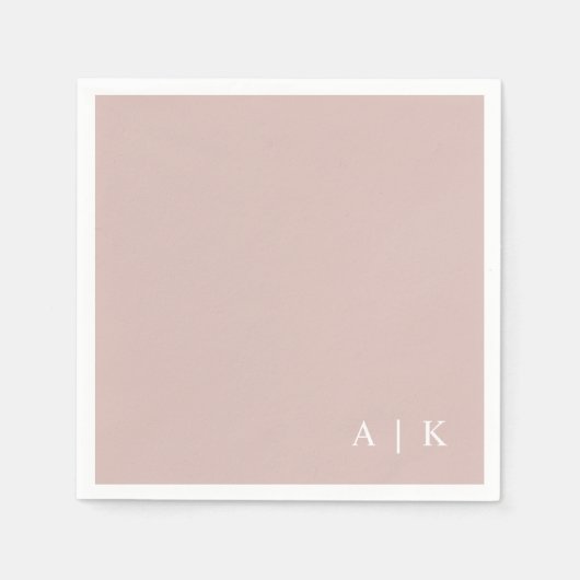 Einfache Minimal Monogram Pink Custom Wedding Serviette (Vorderseite)