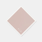 Einfache Minimal Monogram Pink Custom Wedding Serviette (Ecke)
