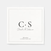 Einfache Minimal Monogram Wedding Napkin Serviette (Vorderseite)