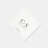 Einfache Minimal Monogram Wedding Napkin Serviette (Ecke)