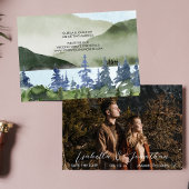 Einfache Minimal-One-Foto-Hochzeit im Bergwald Save The Date