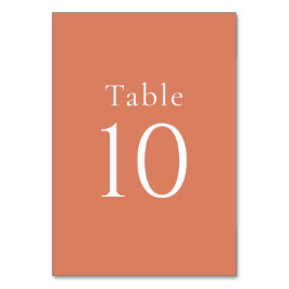 Einfache Minimal Orange Citrus Hochzeit Tischnummer