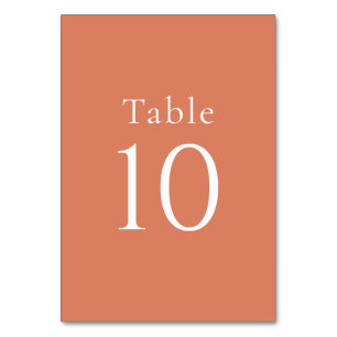 Einfache Minimal Orange Citrus Hochzeit Tischnummer