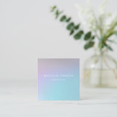 Einfache Minimal Pastel Rainbow Lila Türkis Quadratische Visitenkarte (Stehend Vorderseite)