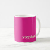 Einfache Minimal Personalisiert Magenta Hot Pink Kaffeetasse (VorderseiteRechts)