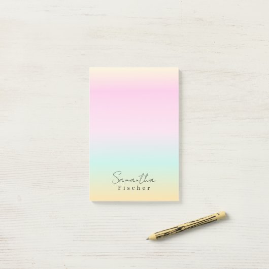 Einfache Minimal Pink Rainbow Girly Post-it Klebezettel (Auf Schreibtisch)
