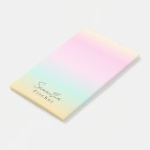 Einfache Minimal Pink Rainbow Girly Post-it Klebezettel (angewinkelt)