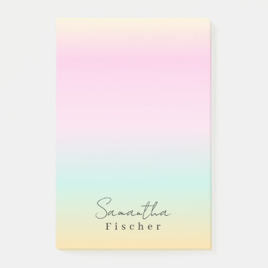 Einfache Minimal Pink Rainbow Girly Post-it Klebezettel (Vorderseite)