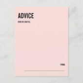 Einfache Minimal-Pink-Typografie-Hochzeitsratenkar Hinweiskarte (Vorderseite)