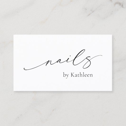 Einfache Minimal QR Code Eleganter Nagelstudio Mod Visitenkarte (Vorderseite)