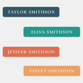 Einfache Minimal Retro Colors Individuelle Name Sc Etiketten