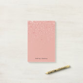Einfache Minimal Rosa Elegant Monogram Post-it Klebezettel (Auf Schreibtisch)
