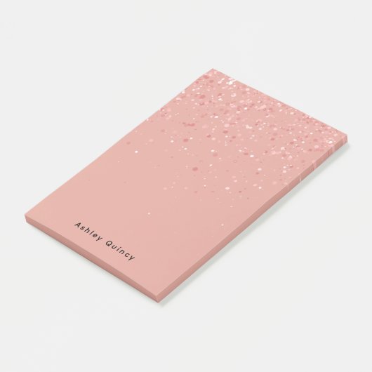 Einfache Minimal Rosa Elegant Monogram Post-it Klebezettel (angewinkelt)