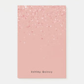 Einfache Minimal Rosa Elegant Monogram Post-it Klebezettel (Vorderseite)