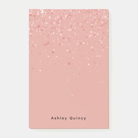 Einfache Minimal Rosa Elegant Monogram Post-it Klebezettel (Vorderseite)