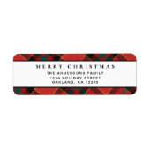 Einfache Minimal Rot und Grün Kariert Frohe Weihna (Vorne)