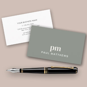 Einfache Minimal Sage Green Business Card Visitenkarte