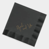 Einfache Minimal Schwarz und Gold Servietten Mit Folie (Links)