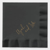 Einfache Minimal Schwarz und Gold Servietten Mit Folie (Vorderseite)