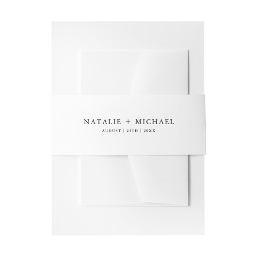 Einfache Minimal Schwarz & Weiß Moderne Hochzeit Einladungsbanderole (Vorderseite Beispiel)