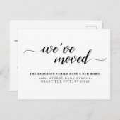 Einfache Minimal Schwarz Wir haben neue Zuhause-Mo Ankündigungspostkarte (Vorne/Hinten)