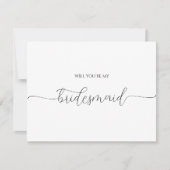 Einfache Minimal Script Brautjungfer-Vorschlagskar (Vorderseite)