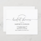 Einfache Minimal Script Bridal Dusche Einladung (Vorne/Hinten)