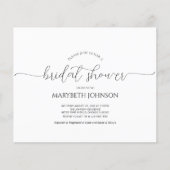Einfache Minimal Script Bridal Dusche Einladung (Vorderseite)