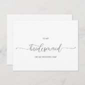 Einfache Minimal Script Bridesmaid Danke Karte (Vorne/Hinten)