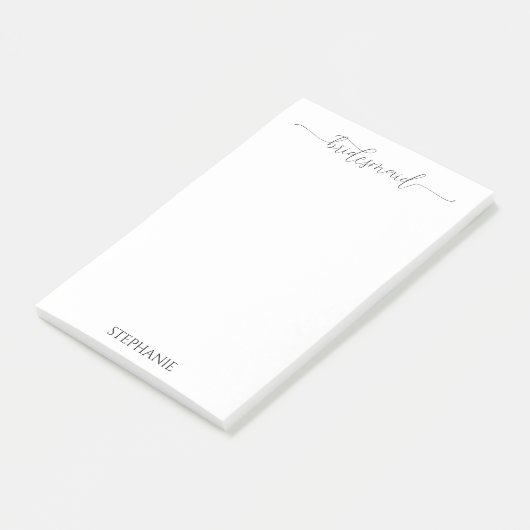Einfache Minimal Script Bridesmaid Geschenk Post-it Klebezettel (angewinkelt)