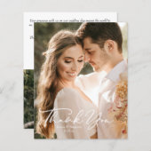 Einfache Minimal Script Budget Foto Hochzeit Danke (Vorne/Hinten)
