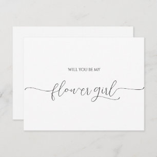Einfache Minimal Script Flower Girl Vorschlag Card