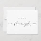 Einfache Minimal Script Flower Girl Vorschlag Card Einladung (Vorderseite)