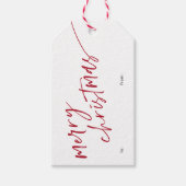Einfache Minimal Script frohe Weihnachten Geschenkanhänger (Vorderseite)