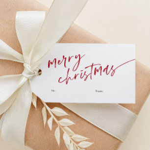 Einfache Minimal Script frohe Weihnachten Geschenkanhänger