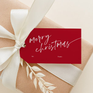 Einfache Minimal Script frohe Weihnachten Geschenkanhänger
