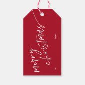 Einfache Minimal Script frohe Weihnachten Geschenkanhänger (Vorderseite)