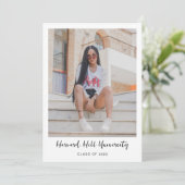 Einfache Minimal-Script-Graduierungspartei Einladung (Stehend Vorderseite)