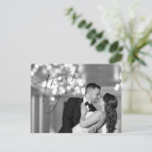 Einfache Minimal-Script-Hochzeit Danke Postkarte (Stehend Vorderseite)